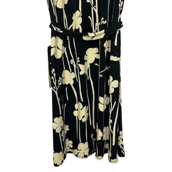 Vintage Forever21 Floral Black Wrap Dress Junior’s Lg Deadstock NWT Boho Chic - Picture 6 of 10